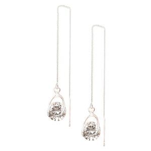 Hanging Crystal Threaded Dangling Earrings